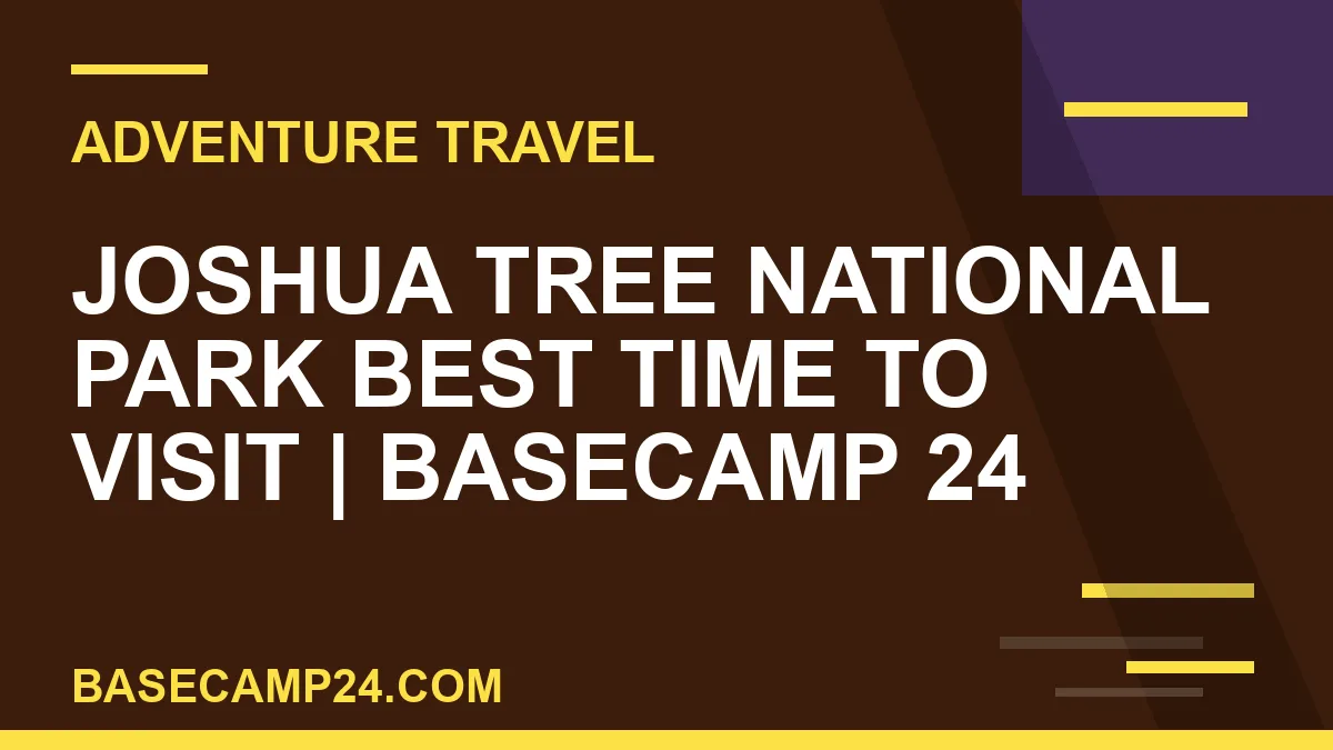 Joshua Tree National Park best time to visit - Joshua Tree National Park Best Time to Visit | Basecamp 24 | basecamp24
